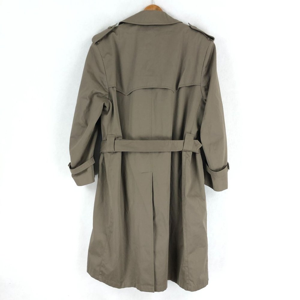 Charles Klein Men's Size 42R Brown Double Breasted Long Sleeve Trench Coat - Picture 2 of 11